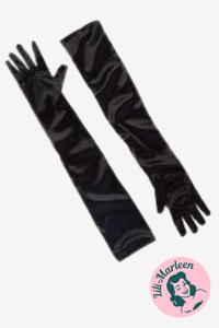 Black Satin Elegance – Lange Handsker, sort